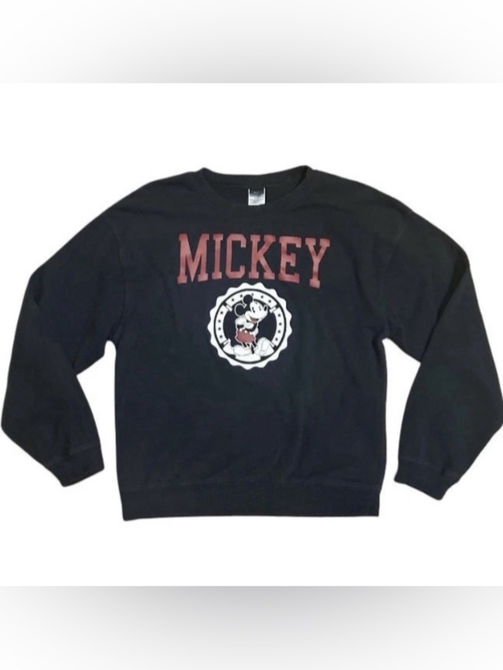 Mickey Mouse Sweatshirt Women’s XL Disney Graphic Print Logo Black Pullover